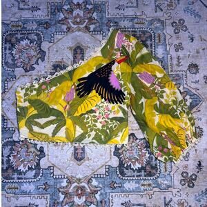 Farm Rio one shoulder toucan rainforest top women’s Small colorful Summer Resort